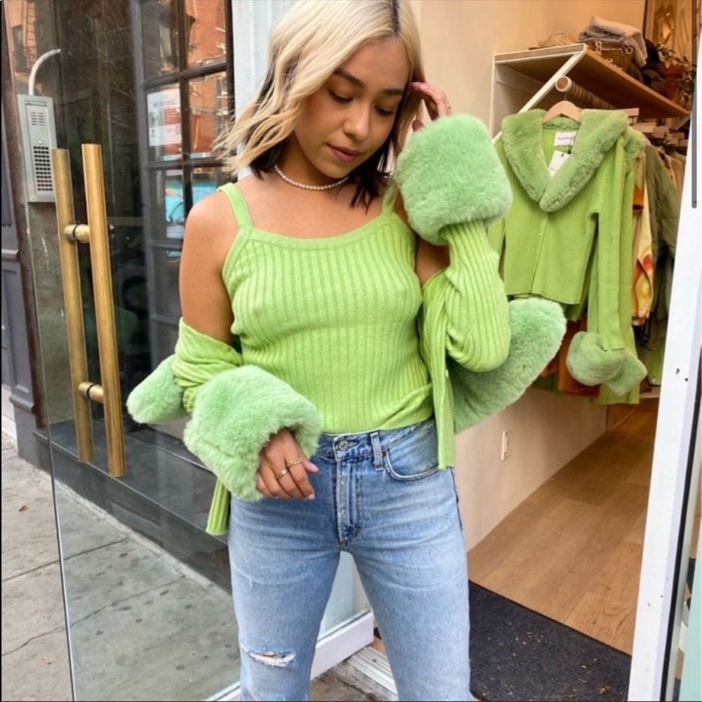 HOUSE OF SUNNY Peggy Vest Palm Green